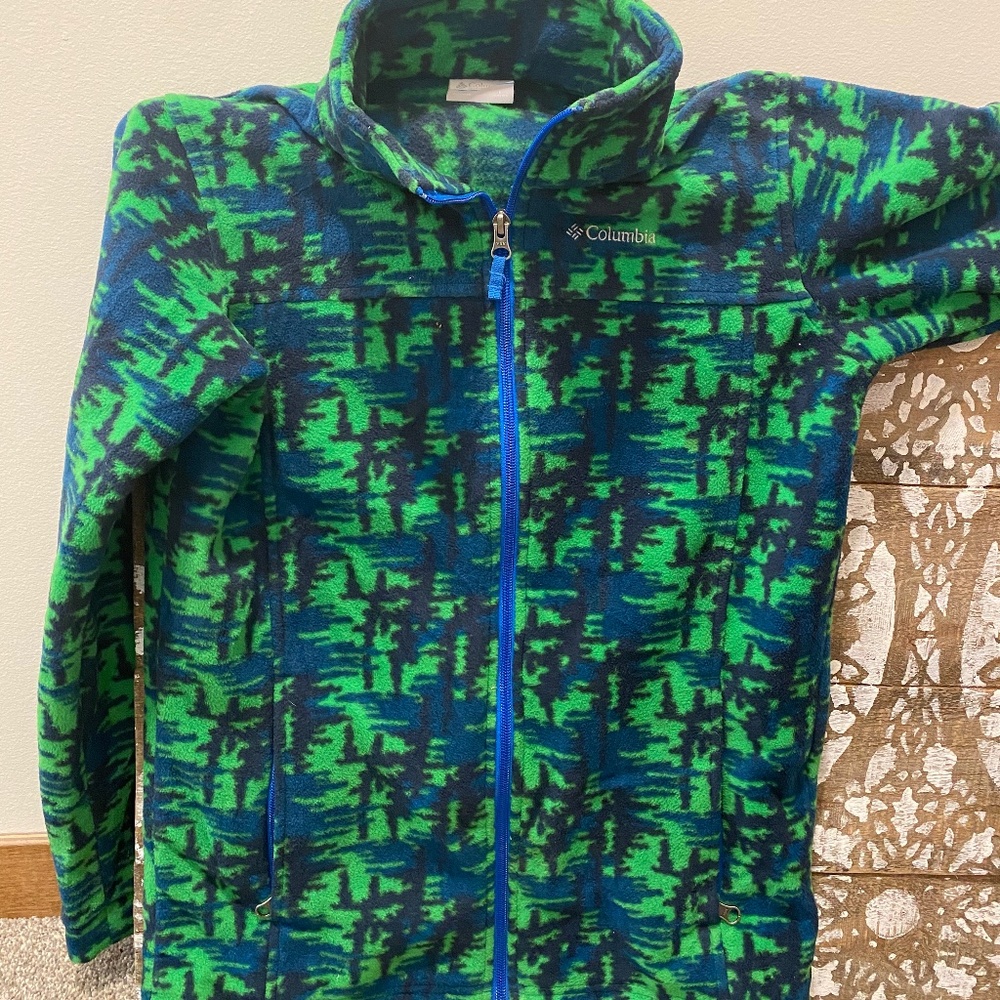 Youth Columbia Fleece Green & Blue